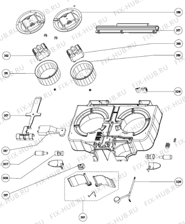 Взрыв-схема вытяжки Electrolux DVK5500BR - Схема узла Motor